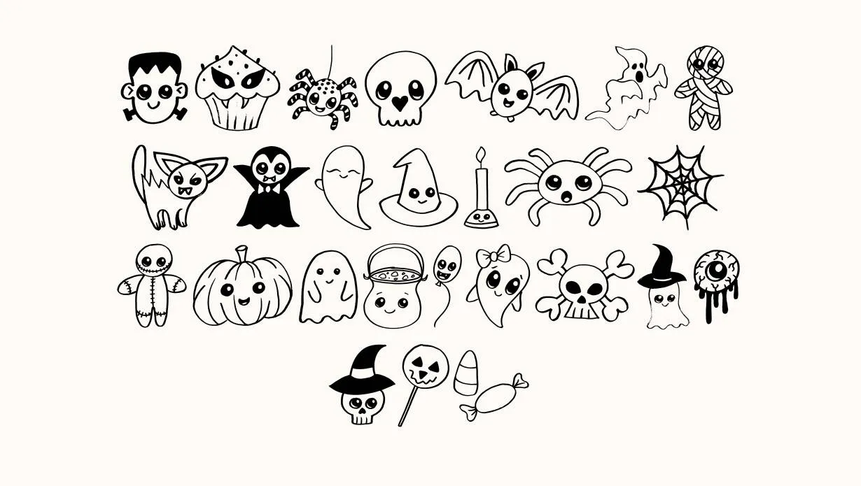 Cute Halloween Drawings Font